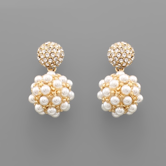 Fireball & Pearl Ball Earrings